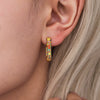 Wholesale Light Luxury Geometric Stainless Steel Electroplated Full Diamond Zircon Earrings For Women