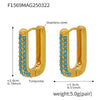 Wholesale Light Luxury Geometric Stainless Steel Electroplated Full Diamond Zircon Earrings For Women
