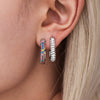 Wholesale Light Luxury Geometric Stainless Steel Electroplated Full Diamond Zircon Earrings For Women