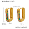 Wholesale Light Luxury Geometric Stainless Steel Electroplated Full Diamond Zircon Earrings For Women
