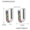 Wholesale Light Luxury Geometric Stainless Steel Electroplated Full Diamond Zircon Earrings For Women