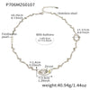 Wholesale Light Luxury Geometric Stainless Steel Electroplated Horseeye Zircon And Pearl Pendant Clavicle Necklace For Women