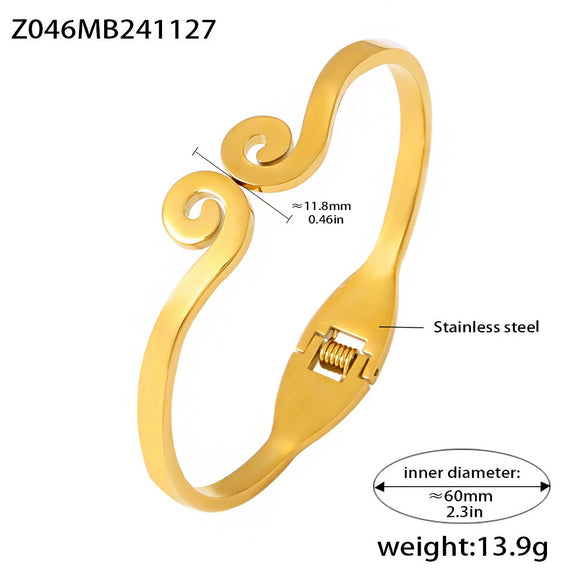 Wholesale Light Luxury Geometric Stainless Steel Electroplated 18K Gold Bracelet