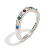 Wholesale Light Luxury Geometric Stainless Steel Electroplated 18K Gold Color Diamond Eightpointed Star Ring For Women