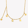 Wholesale Light Luxury Geometric Stainless Steel Electroplated 18K Gold Fivepointed Star Tassel Necklace For Women