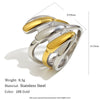 Wholesale Light Luxury Geometric Stainless Steel Electroplated 18K Gold Multilayer Ring For Women