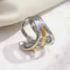 Wholesale Light Luxury Geometric Stainless Steel Electroplated 18K Gold Multilayer Ring For Women