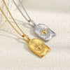 Wholesale Light Luxury Geometric Stainless Steel Electroplated 18K Gold Pendant Necklace For Women