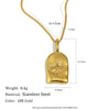 Wholesale Light Luxury Geometric Stainless Steel Electroplated 18K Gold Pendant Necklace For Women