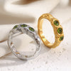 Wholesale Light Luxury Geometric Stainless Steel Electroplated 18K Gold Ring Bracelet For Women And Versatile Use