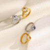 Wholesale Light Luxury Geometric Stainless Steel Electroplated 18K Gold Ring For Women