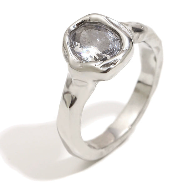 Wholesale Light Luxury Geometric Stainless Steel Electroplated 18K Gold Ring For Women