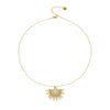 Wholesale Light Luxury Geometric Stainless Steel Electroplated 18K Gold Sun Pendant Necklace For Women