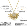 Wholesale Light Luxury Geometric Stainless Steel Electroplated 18K Gold Sun Pendant Necklace For Women