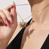 Wholesale Light Luxury Geometric Stainless Steel Electroplated 18K Gold Sun Pendant Necklace For Women