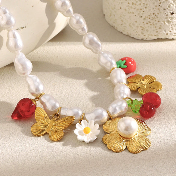 Wholesale Light Luxury Geometric Stainless Steel Electroplated Necklace For Women