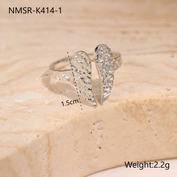 Wholesale Light Luxury Geometric Stainless Steel Electroplated Open Design Rings For Women