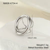 Wholesale Light Luxury Geometric Stainless Steel Electroplated Open Design Rings For Women