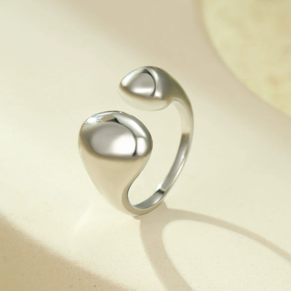 Wholesale Light Luxury Geometric Stainless Steel Electroplated Open Design Rings For Women