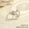 Wholesale Light Luxury Geometric Stainless Steel Electroplated Open Design Rings For Women