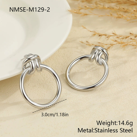Wholesale Light Luxury Geometric Stainless Steel Electroplated Open Design Rings For Women