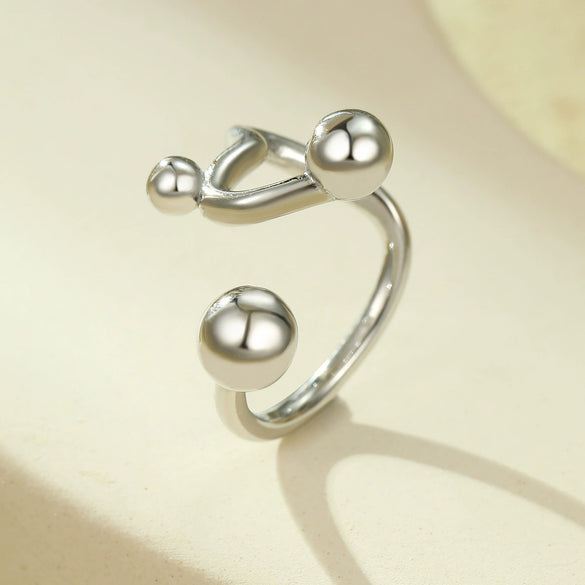 Wholesale Light Luxury Geometric Stainless Steel Electroplated Open Design Rings For Women