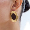 Wholesale Light Luxury Geometric Stainless Steel Electroplated Oval Thread Earrings For Women