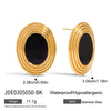 Wholesale Light Luxury Geometric Stainless Steel Electroplated Oval Thread Earrings For Women