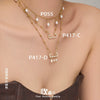 Wholesale Light Luxury Geometric Stainless Steel Electroplated Paperclip Tassel Freshwater Pearl Necklace For Women