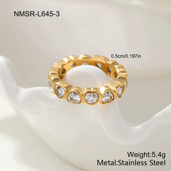 Wholesale Light Luxury Geometric Stainless Steel Electroplated Ring For Women