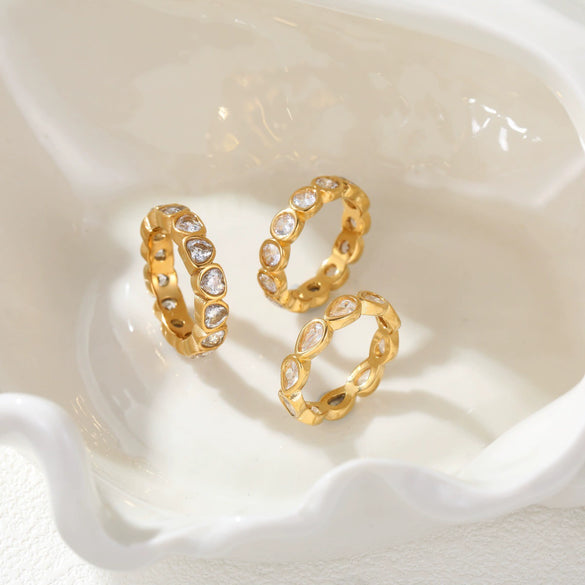 Wholesale Light Luxury Geometric Stainless Steel Electroplated Ring For Women