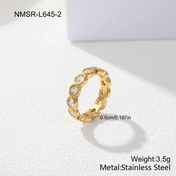Wholesale Light Luxury Geometric Stainless Steel Electroplated Ring For Women