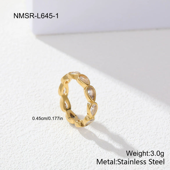 Wholesale Light Luxury Geometric Stainless Steel Electroplated Ring For Women