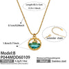 Wholesale Light Luxury Geometric Stainless Steel Electroplated Round Pendant Necklace For Women