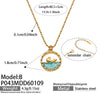 Wholesale Light Luxury Geometric Stainless Steel Electroplated Round Pendant Necklace For Women