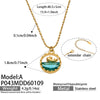 Wholesale Light Luxury Geometric Stainless Steel Electroplated Round Pendant Necklace For Women