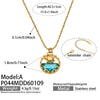 Wholesale Light Luxury Geometric Stainless Steel Electroplated Round Pendant Necklace For Women