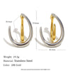 Wholesale Light Luxury Geometric Stainless Steel Electroplated Split Fishhook Earrings For Women
