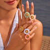 Wholesale Light Luxury Geometric Stainless Steel Electroplated Starfish Ring Accessories For Women