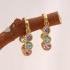 Wholesale Light Luxury Geometric Stainless Steel Electroplated Tassel Color Diamond Earrings For Women