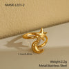 Wholesale Light Luxury Geometric Stainless Steel Electroplated Tiger Eye Stone Ring For Women