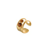 Wholesale Light Luxury Geometric Stainless Steel Electroplated Tiger Eye Stone Ring For Women