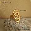 Wholesale Light Luxury Geometric Stainless Steel Electroplated Tiger Eye Stone Ring For Women