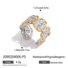 Wholesale Light Luxury Geometric Stainless Steel Electroplated Women's Ring