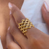 Wholesale Light Luxury Geometric Stainless Steel Electroplated Women's Ring