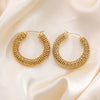 Wholesale Light Luxury Geometric Stainless Steel 18K Gold Electroplated Earrings For Women