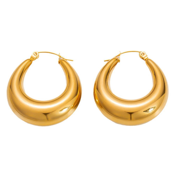 Wholesale Light Luxury Geometric Stainless Steel 18K Gold Electroplated Earrings For Women