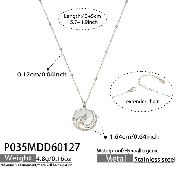Wholesale Light Luxury Geometric Stainless Steel 18K Gold Plated Embossed Phoenix Pendant Necklace For Women