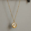 Wholesale Light Luxury Geometric Stainless Steel 18K Gold Plated Embossed Phoenix Pendant Necklace For Women