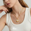 Wholesale Light Luxury Geometric Stainless Steel 18K Gold Plated Embossed Phoenix Pendant Necklace For Women